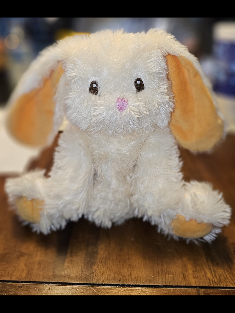 Warm Pals Bashful Bunny Microwavable Or Freezer Creme Orange Lavender 8.5" Tall